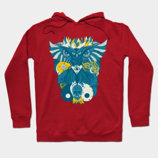 Retro Wave Owl And Ageless Skull Hoodie